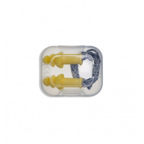 Uvex Whisper Supreme reusable earplugs with cord – SNR 30 dB, size L, TPE material, yellow, hygiene 