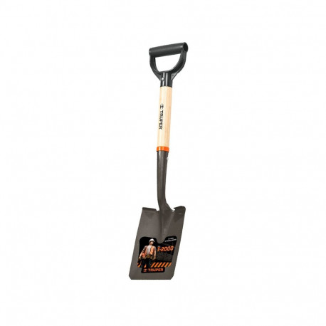 Truper small shovel with wooden shaft  D-grip handle, 72cm