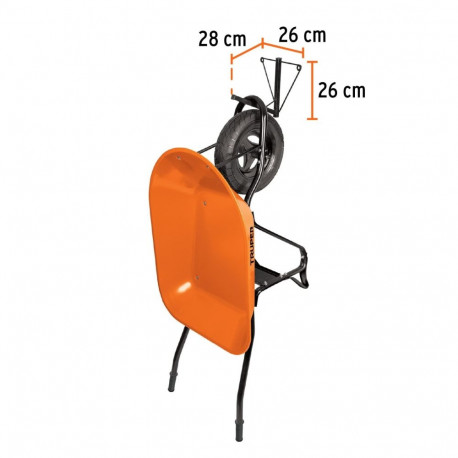 Wall mount for Truper wheelbarrows