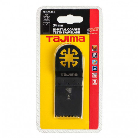 Tajima multitööriista bimetall saetera puidule, suure hambaga, sirge 34mm