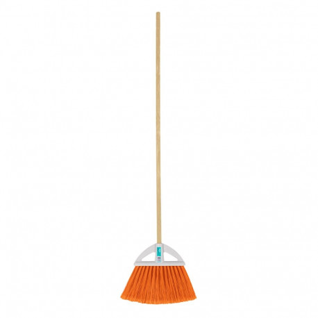 Multipurpose broom 27cm with PVC bristles and wooden handle 120cm Klintek® (12pcs)