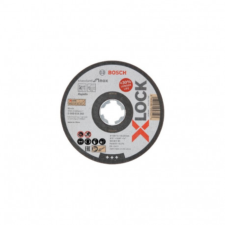 Cutting disc 125x1x22.23mm, Standard INOX, X-LOCK (25pcs)