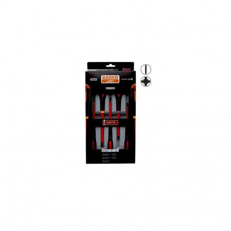 Insulated screwdriver set ERGO™ slim 5 pcs - PZ1/2; SL3,0/4,0/5,5 - 1000V VDE