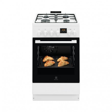 Gaasipliit elektriahjuga, Electrolux, 50cm, valge