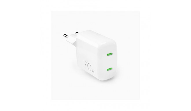 Vooluadapter Puro GaN 70W 2xUSB-C, White