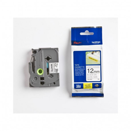 Lint Brother TZES231 12mm must/valge 8m