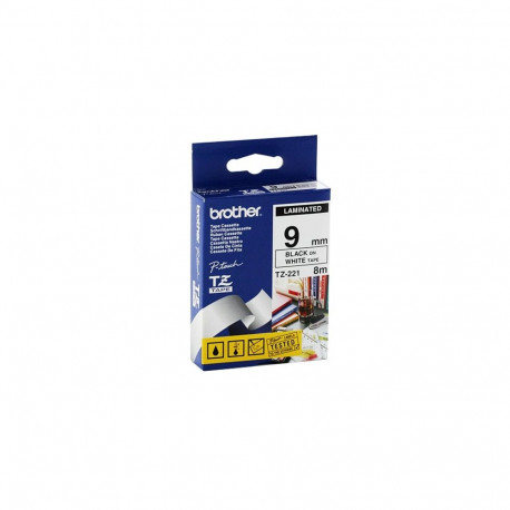 Lint Brother TZE221 9mm must/valge 8m