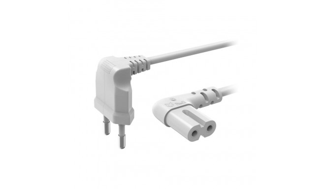 Voolukaabel Hama 2-pin 90° 3m, valge