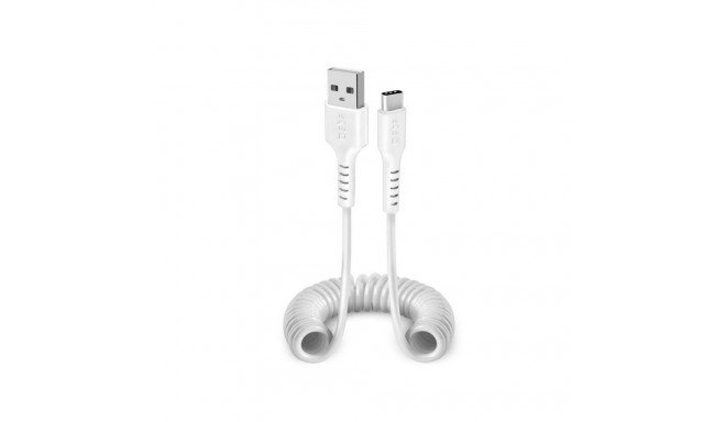 Cable SBS Coiled USB/USB-C 17-100cm White