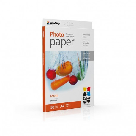 Fotopaber ColorWay A4, 190 g/m², 50 lehte, Matt