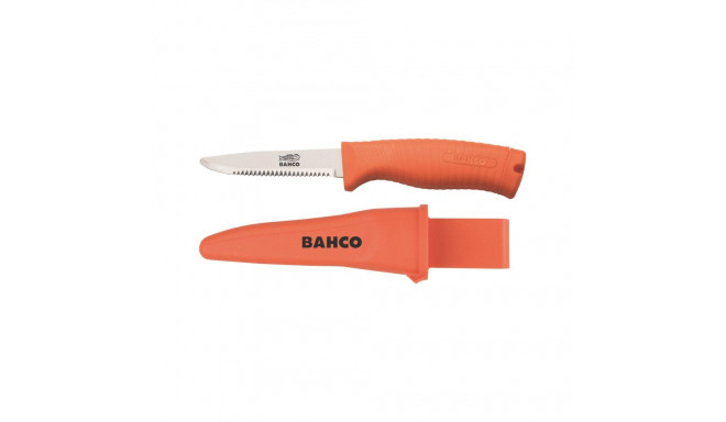 Bahco floating knife with serrated blade and fluorescent handle