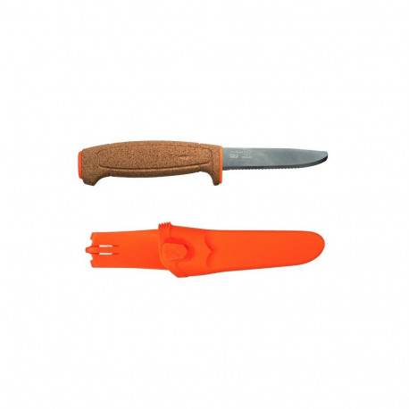 Morakniv Floating Knife SRT – 1.4mm Serrated Stainless Steel Blade, Cork Handle, Orange