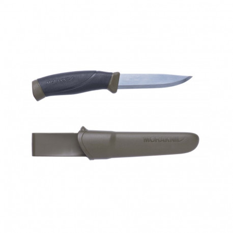 Morakniv Companion Outdoor Knife – Military Green, 2.0mm Carbon Steel Blade, Sheath