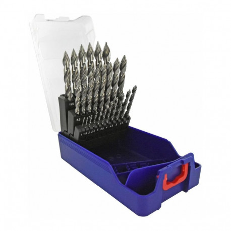 Metal drill bit set 1-13mm, "Smart Point" progressive tip, 25pcs