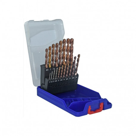 Tivoly FURIUS FUSIO Metal Drill Bit Set – 19-Piece Ø 1–10 mm, Split-Point 135°, 35° N-Flute, FUSIO-C