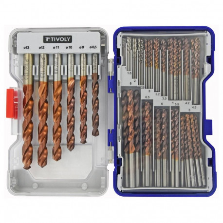 Tivoly FURIUS FUSIO Metal Drill Bit Set – 100-Piece Ø 1–13 mm, Split-Point HSS-E5, FUSIO Coating, 13