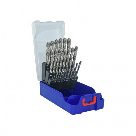 Tivoly Metal Drill Bit Set – 25-Piece Ø1–13 mm (0.5 mm Steps), Split-Point HSS, 30° N-Flute, Cylindr