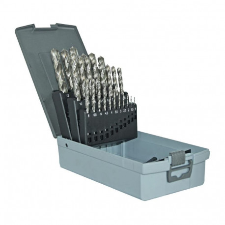 Tivoly Metal Drill Bit Set – 25-Piece Ø1–13 mm (0.5 mm Steps), Split-Point HSS, 30° N-Flute, Cylindr