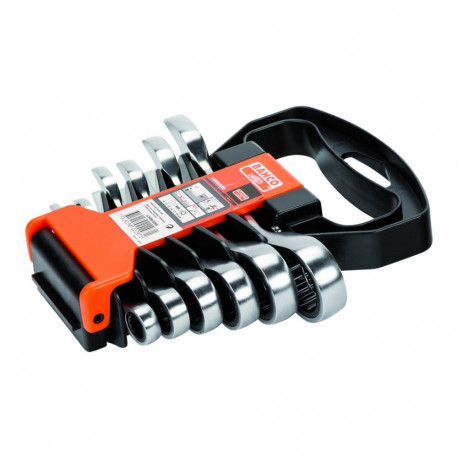 Combination stubby ratcheting wrench set 8-19mm 6pcs