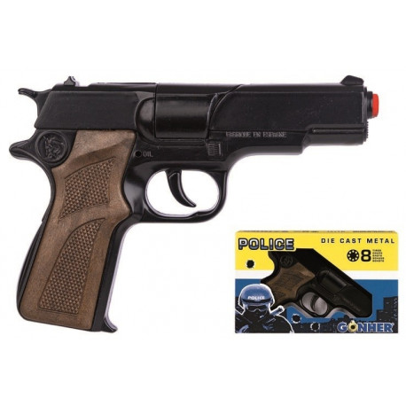The GONHER 125/6 is a high-quality toy police pistol manufactured by Gonher, a reno