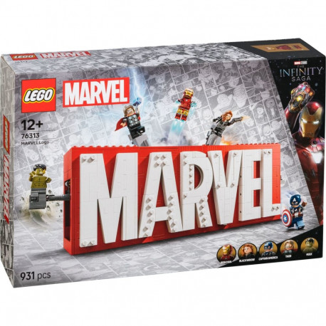 LEGO Super Heroes Marvel 76313 – MARVEL-logo ja minifiguurid