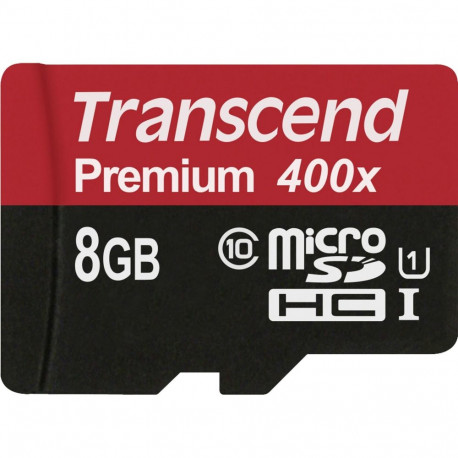 "CARD microSD 8GB Transcend SDHC UHS1 w/Adapter"