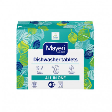 Nõudepesumasina tabletid MAYERI All-in-One vesilahustuvas kiles 40tk