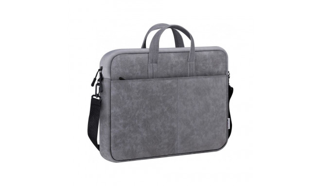 NOTEBOOK BAG LEATHER 15 ,6'' GREY