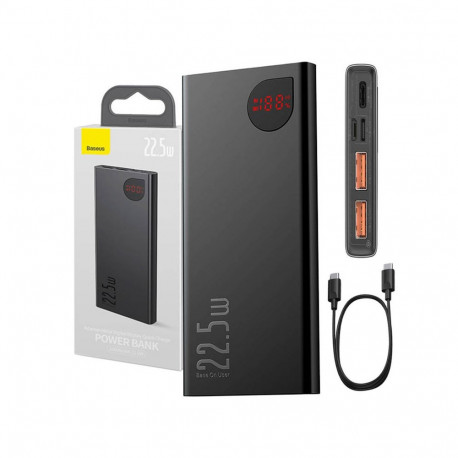 Powerbank Baseus Adaman Metal, 10000mAh, 2xUSB, USB-C, Lightning, MicroUSB  22.5W (black)