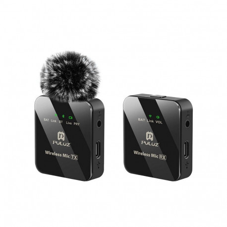 Wireless Lavalier Microphone PULUZ 1 TX + 1 RX