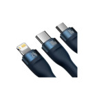 3in1 USB cable Baseus Flash Series, USB-C + micro USB + Lightning, 100W, 1.2m (blue)