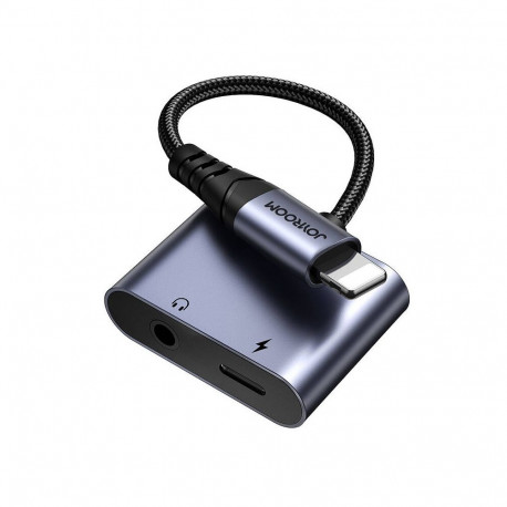 2-in-1 Audio adapter Joyroom SY-L01 Lightning to 3.5mm + Lightning (black)