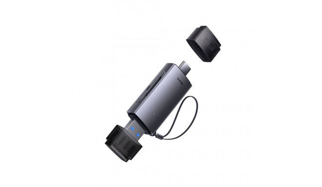 Baseus Lite Series SD/TF memory card reader, USB + USB-C (gray)