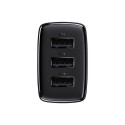 Baseus Compact Quick Charger, 3x USB, 17W (Black)