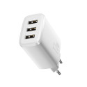 Baseus Compact Quick Charger, 3x USB, 17W (White)
