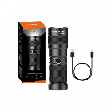 Superfire GT60 flashlight - 2600 lm, 2 modes, USB-C
