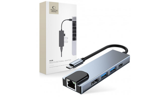 TECH-PROTECT V3-HUB ADAPTER 5IN1 GREY