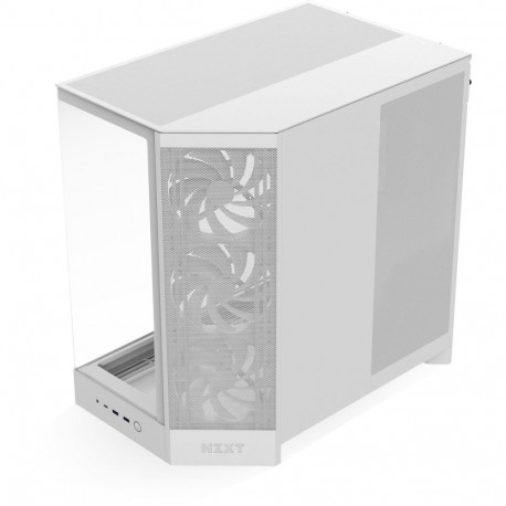 NZXT H9 Flow, tower case white (matte), tempered glass x 2