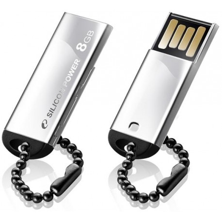 Silicon Power flash drive 8GB Touch 830, silver  USB flash drives