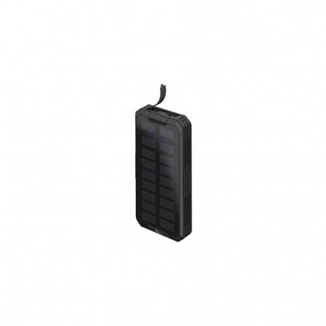 akupank 20.000mAh USB-C PD, QC 3.0 kiirlaadimisega päikesepaneeliga välitingimustele mõeldud, must