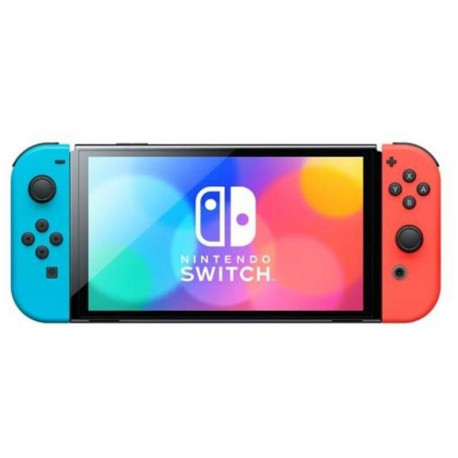 Nintendo Switch (OLED model), game console (neon red/neon blue)