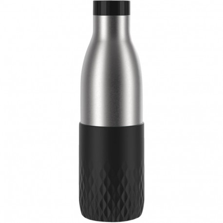 BLUDROP termospudel Sleeve 0,7Liter roostevabast terasest silikoonmansetiga, must