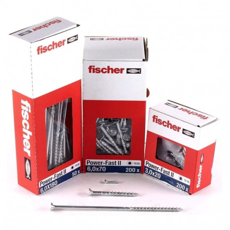 fischer chipboard screw Power-Fast II 6.0x300 countersunk (25 pieces, partial thread, galvanized)