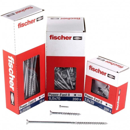 fischer chipboard screw Power-Fast II 6.0x240 countersunk (25 pieces, partial thread, galvanized)