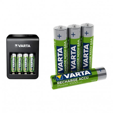 Varta LCD Plug Charger+, charger (black, charges AA, AAA, 9V and a USB device)
