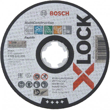 PRO lõikeketas X-LOCK mitmeotstarbeline Ø125mm (Bohrung 22,23mm, ACS 46 V BF, gerade)