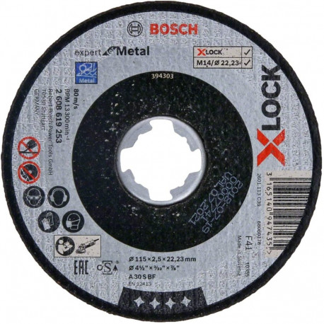 Bosch cutting disc X-LOCK Expert for Metal 115mm straight (115 x 2.5 x 22.23mm)