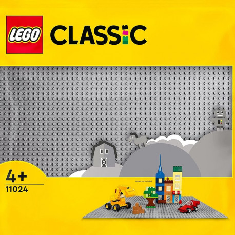 11024 Classic Graue Bauplatte (grau, Quadratische Grundplatte mit 48x48 Noppen)