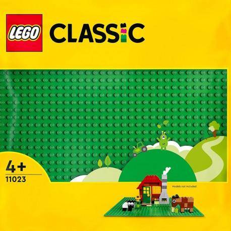 11023 Classic Grüne Bauplatte (grün, Quadratische Grundplatte mit 32x32 Noppen)