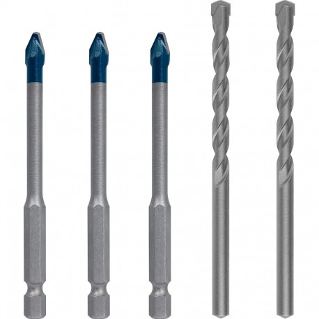 EXPERT kõvakeraamiliste puuride komplekt HEX-9 Ø6mm 5-osaline sh 2 CYL-3 betoonipuurid